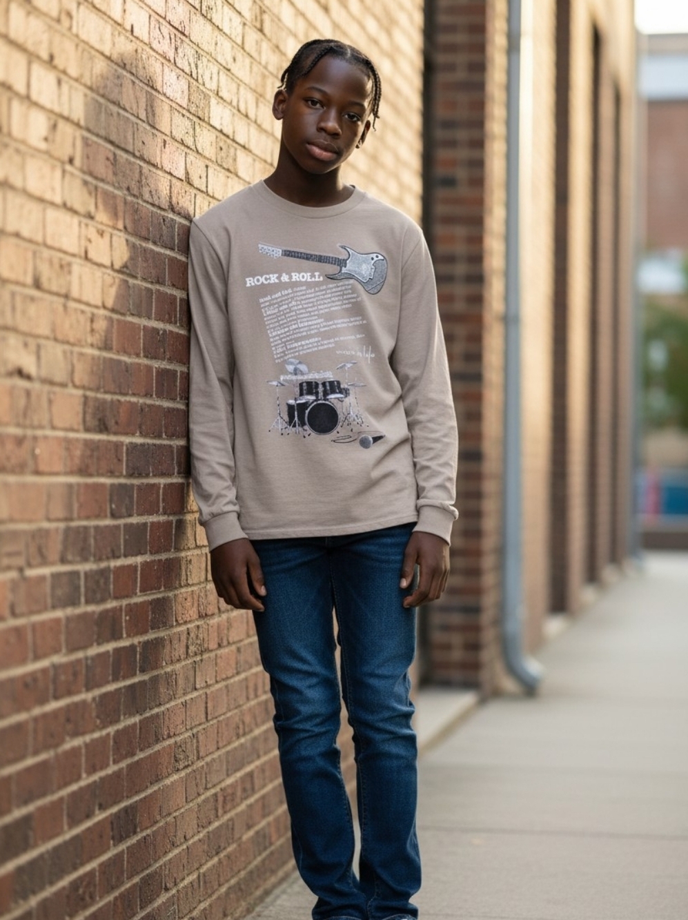 Gap Kids Rock & Roll Graphic Long Sleeve Tee XXL